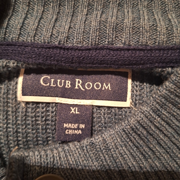 Club Room Men's Ribbed Four-Button Sweater, Blue Wing Hthr, Size XL NWT - Picture 11 of 16